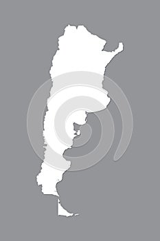 Argentina vector map with integrated land area using white color on dark background illustration