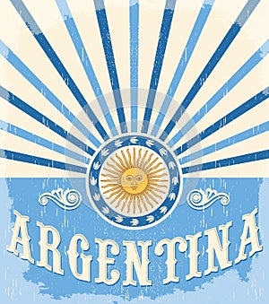 Argentina vintage card - poster vector illustration