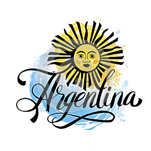 Argentina vintage card - poster vector illustration, argentina flag colors, grunge effects can be easily removed