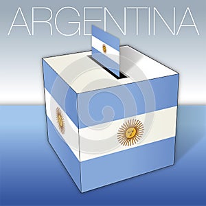 Argentina, voting box with flags