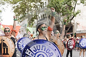 Argentina. Woman defending the legal abortion and the Church / State separation