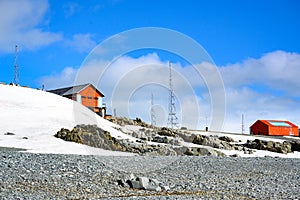 Argentinan Antarctic research station Teniente Camara on Halfmoon Island photo