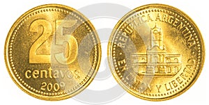 25 argentine centavos coin photo