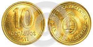10 argentine centavos coin photo