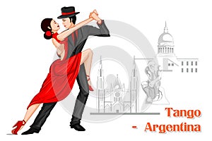Argentine Couple performing Tango dance of Argentina photo