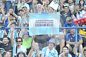 Argentine fans arrive at the