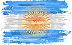 Argentine flag with paint brush strokes