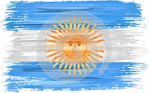 Argentine flag with paint brush strokes photo