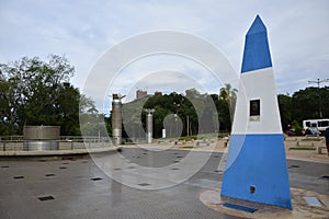 Argentine obelisk of the three frontiers: Brazil, Argentina and Paraguay.