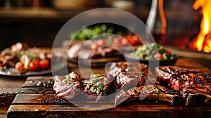 Argentine Parrilla with Grilled Meats and Chimichurri Sauce photo