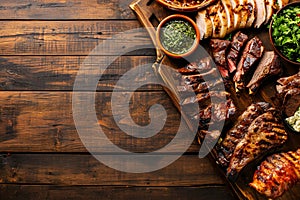 Argentine Parrilla with Grilled Meats and Chimichurri Sauce photo