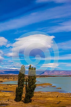 Argentine Patagonia on windy summer day