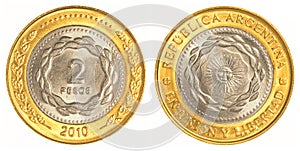 2 argentine peso coin