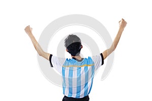 Argentine soccer player celebrate victory