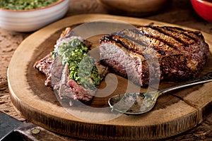 Argentine Style Steak with Chimichurri Sauce