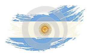 Argentinean flag grunge brush background. Vector illustration.