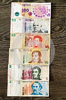 Argentinean pesos banknotes photo