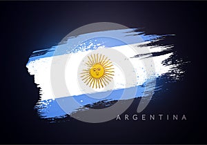 Argentinia Flag In Brush Stroke Style