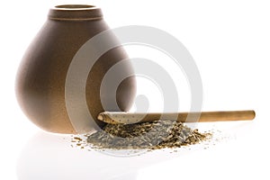 Argentinian calabase with yerba mate