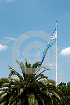 Argentinian flag on a blue sky