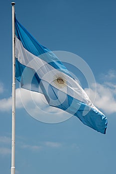 Argentinian flag on a blue sky