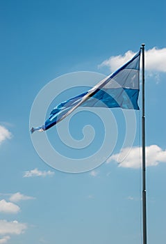 Argentinian flag on a blue sky