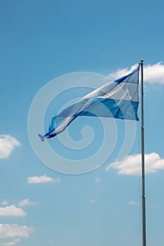 Argentinian flag on a blue sky