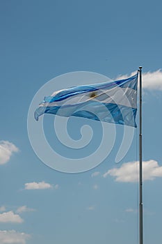 Argentinian flag on a blue sky