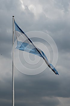 Argentinian flag on a blue sky