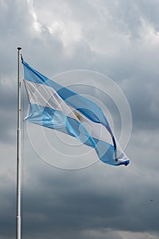 Argentinian flag on a blue sky