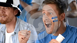 Argentinian football supporters celebrating national team success in competition