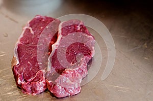 Argentinian raw beef rump steak cut to size