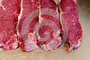 Argentinian raw beef rump steak cut to size