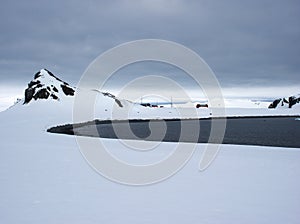 Argentinian research station on Halfmoon Island Antarctica