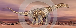 Argentinosaurus dinosaur walking - 3D render