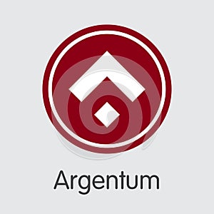 Argentum Cryptographic Currency. Vector ARG Icon. photo