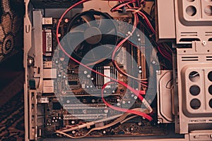 Arges Romania 02 15 2021: Processor cooler Intel. computer electronic components