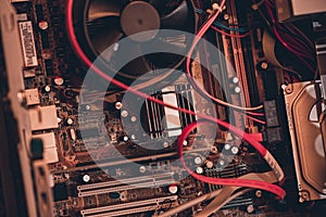 Arges Romania 02 15 2021: Processor cooler Intel. computer electronic components