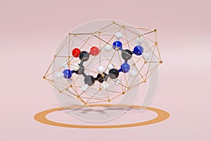 Arginine L-arginine, Arg, R amino acid molecule. 3D rendering photo