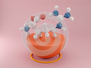 Arginine L-arginine, Arg, R amino acid molecule. 3D rendering photo