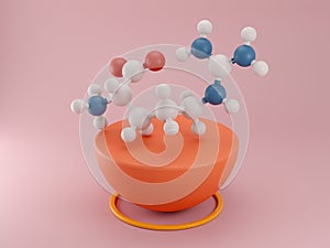 Arginine L-arginine, Arg, R amino acid molecule. 3D rendering