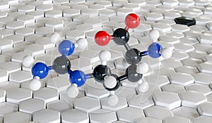 Arginine L-arginine, Arg, R amino acid molecule. 3D rendering