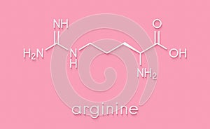 Arginine L-arginine, Arg, R amino acid molecule. Skeletal formula.