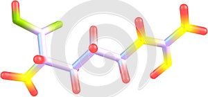 Arginine molecular structure on white background photo