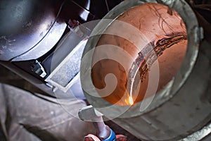 Argon arc welding of thick-walled stainless steel pipe