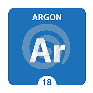 Argon Chemical 18 element of periodic table. Molecule And Communication Background. Argon Chemical Ar, laboratory and science