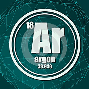 Argon chemical element.