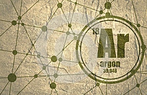 Argon chemical element.