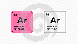 Argon, chemical element of the periodic table vector