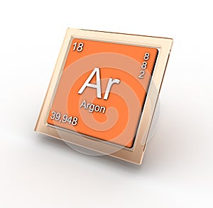 Argon chemical element sign